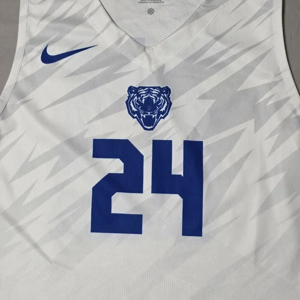 Nike Tigers #24 Basketball Jersey Men's Medium White/Blue